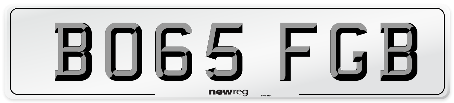 BO65 FGB Number Plate from New Reg